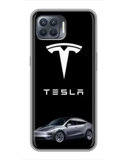 Чехол для OPPO Reno 4 Lite с картинкой «Tesla Model Y»