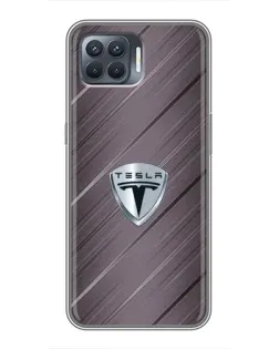 Чехол для OPPO Reno 4 Lite с картинкой «Металлическая текстура Tesla»