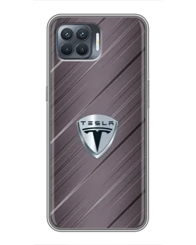 Чехол для OPPO Reno 4 Lite с картинкой «Металлическая текстура Tesla» Чехол для OPPO Reno 4 Lite с картинкой «Металлическая текстура Tesla»