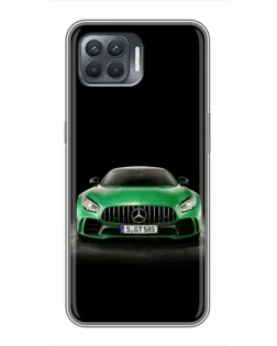 Чехол для OPPO Reno 4 Lite с картинкой «Mercedes — неоновый лого»