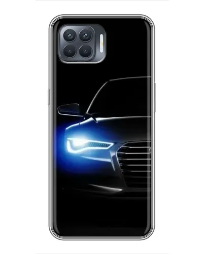 Чехол для OPPO Reno 4 Lite с картинкой «Неоновый взгляд Audi»
