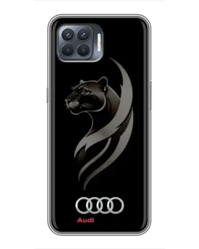 Чехол для OPPO Reno 4 Lite с картинкой «Графика — пантера и Audi»