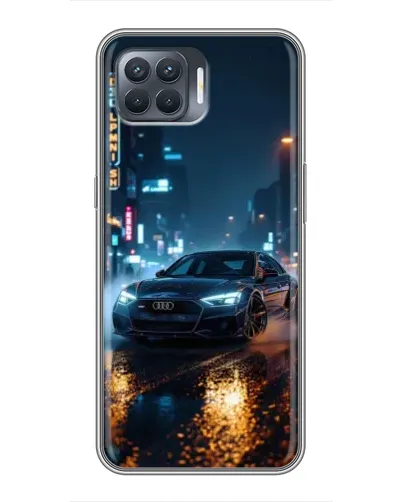 Чехол для OPPO Reno 4 Lite с картинкой «Ночной город и Audi»
