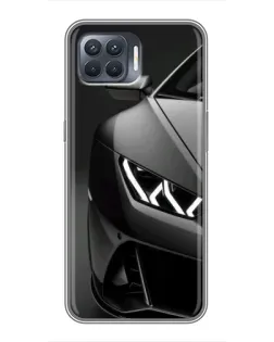 Чехол для OPPO Reno 4 Lite с картинкой «Lamborghini фары детализация»