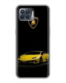 Чехол для OPPO Reno 4 Lite с картинкой «Lamborghini желтый акцент»