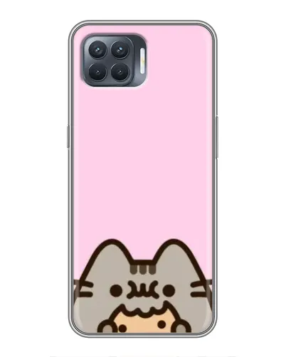 Чехол для OPPO Reno 4 Lite с картинкой «Pusheen и печенье»