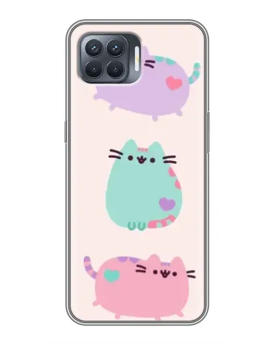 Чехол для OPPO Reno 4 Lite с картинкой «Pusheen трио»