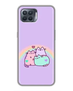 Чехол для OPPO Reno 4 Lite с картинкой «Радужные Пушины»