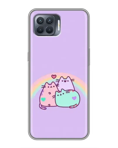 Чехол для OPPO Reno 4 Lite с картинкой «Радужные Пушины»