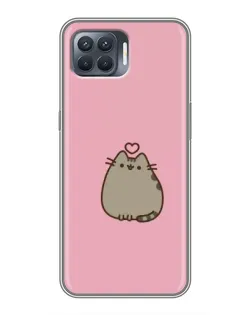 Чехол для OPPO Reno 4 Lite с картинкой «Pusheen сердце»