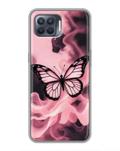 Чехол для OPPO Reno 4 Lite с картинкой «Бабочка в дыму»