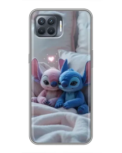 Чехол для OPPO Reno 4 Lite с картинкой «Плюшевые Стич Ангел»