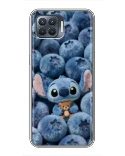 Чехол для OPPO Reno 4 Lite с картинкой «Стич и голубика» Чехол для OPPO Reno 4 Lite с картинкой «Стич и голубика»