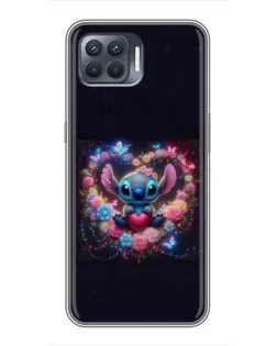 Чехол для OPPO Reno 4 Lite с картинкой «Stitch в цветах» Чехол для OPPO Reno 4 Lite с картинкой «Stitch в цветах»