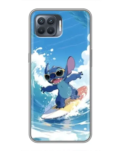 Чехол для OPPO Reno 4 Lite с картинкой «Стич на волне»
