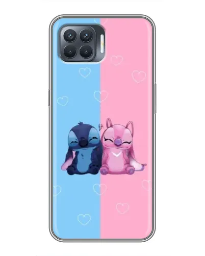 Чехол для OPPO Reno 4 Lite с картинкой «Stitch и Angel Love»