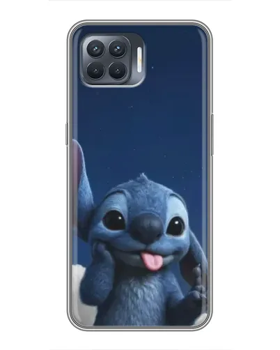 Чехол для OPPO Reno 4 Lite с картинкой «Стич в облаках»