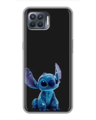 Чехол для OPPO Reno 4 Lite с картинкой «Стич на черном»