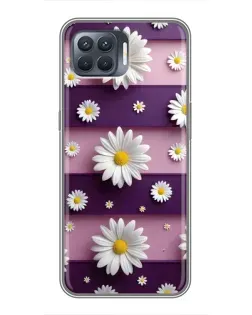 Чехол для OPPO Reno 4 Lite с картинкой «Ромашки на фиолетовом» Чехол для OPPO Reno 4 Lite с картинкой «Ромашки на фиолетовом»