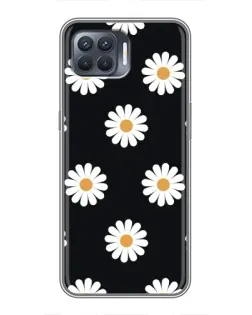Чехол для OPPO Reno 4 Lite с картинкой «Ромашки на черном» Чехол для OPPO Reno 4 Lite с картинкой «Ромашки на черном»