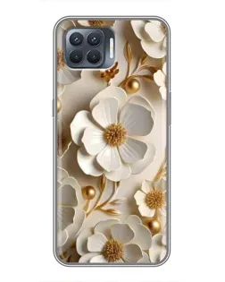 Чехол для OPPO Reno 4 Lite с картинкой «Белие бумажние цвети» Чехол для OPPO Reno 4 Lite с картинкой «Белие бумажние цвети»