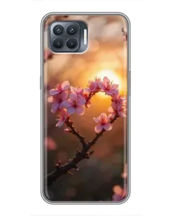 Чехол для OPPO Reno 4 Lite с картинкой «Розовый цвет сердце на фоне заката» Чехол для OPPO Reno 4 Lite с картинкой «Розовый цвет сердце на фоне заката»