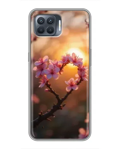 Чехол для OPPO Reno 4 Lite с картинкой «Розовый цвет сердце на фоне заката» Чехол для OPPO Reno 4 Lite с картинкой «Розовый цвет сердце на фоне заката»
