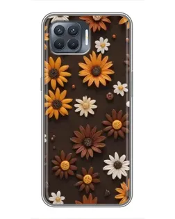 Чехол для OPPO Reno 4 Lite с картинкой «Узор из маленьких подсолнухов» Чехол для OPPO Reno 4 Lite с картинкой «Узор из маленьких подсолнухов»