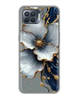 Чехол для OPPO Reno 4 Lite с картинкой «Белый цветок и золотой флюид» Чехол для OPPO Reno 4 Lite с картинкой «Белый цветок и золотой флюид»