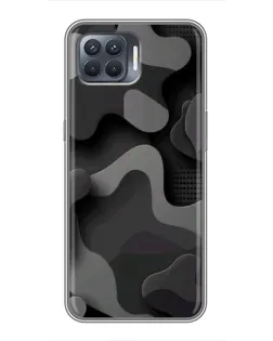Чохол для OPPO Reno 4 Lite з картинкою «Темний абстрактний камуфляж»