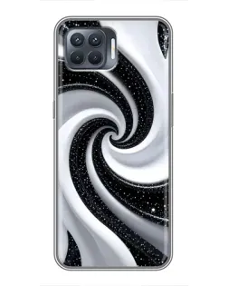 Чохол для OPPO Reno 4 Lite з картинкою «Чорно-біла спіраль»
