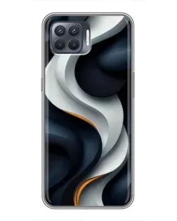 Чохол для OPPO Reno 4 Lite з картинкою «Об'ємні чорно-білі стрічки»