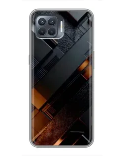 Чехол для OPPO Reno 4 Lite с картинкой «Черные геометрические блоки»