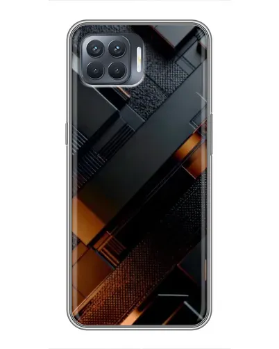 Чехол для OPPO Reno 4 Lite с картинкой «Черные геометрические блоки» Чехол для OPPO Reno 4 Lite с картинкой «Черные геометрические блоки»