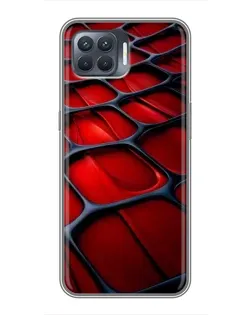 Чехол для OPPO Reno 4 Lite с картинкой «Красная глянцевая сетка»