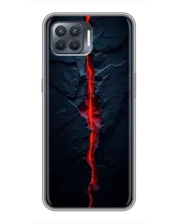 Чехол для OPPO Reno 4 Lite с картинкой «Kрасная лавовая трещина»