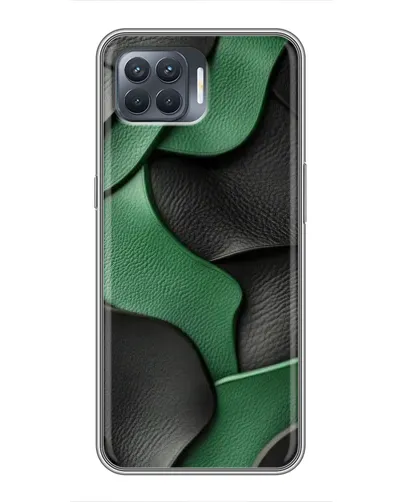Чехол для OPPO Reno 4 Lite с картинкой «Зеленые кожаные волны» Чехол для OPPO Reno 4 Lite с картинкой «Зеленые кожаные волны»