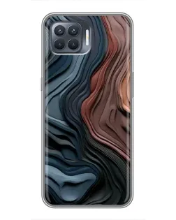 Чехол для OPPO Reno 4 Lite с картинкой «Цветные волны каньона»