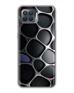 Чехол для OPPO Reno 4 Lite с картинкой «Объемная темная решетка»
