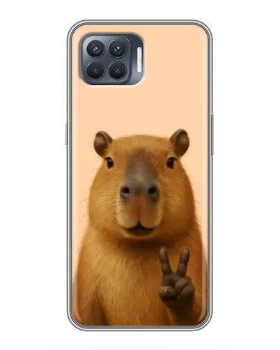 Чехол для OPPO Reno 4 Lite с картинкой «Капибара виктория»