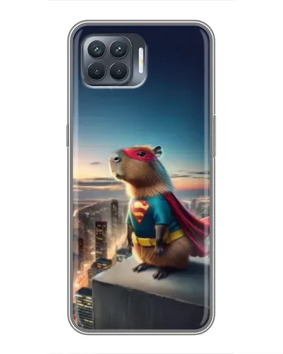 Чехол для OPPO Reno 4 Lite с картинкой «Капи-мен супергерой»