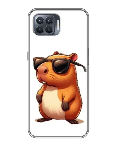 Чехол для OPPO Reno 4 Lite с картинкой «Капибара в очках»