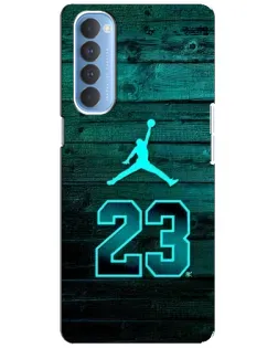 Чехол для OPPO Reno 4 Pro с картинкой «Jordan Cyan 23»