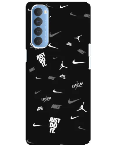 Чехол для OPPO Reno 4 Pro с картинкой «Nike Black Pattern»