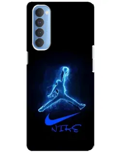 Чехол для OPPO Reno 4 Pro с картинкой «Jordan Neon Blue»