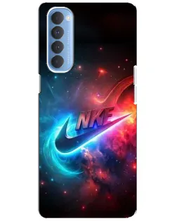 Чехол для OPPO Reno 4 Pro с картинкой «Огненный логотип Nike»