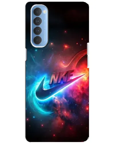 Чехол для OPPO Reno 4 Pro с картинкой «Огненный логотип Nike»