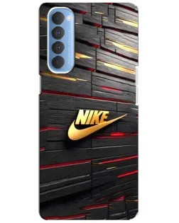 Чехол для OPPO Reno 4 Pro с картинкой «Золотой Nike на металле»