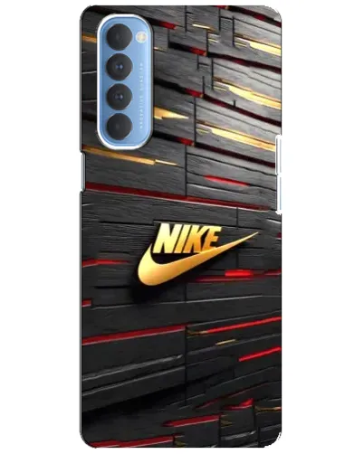 Чехол для OPPO Reno 4 Pro с картинкой «Золотой Nike на металле»
