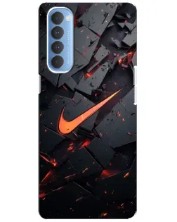Чехол для OPPO Reno 4 Pro с картинкой «Nike — эффект разломов»
